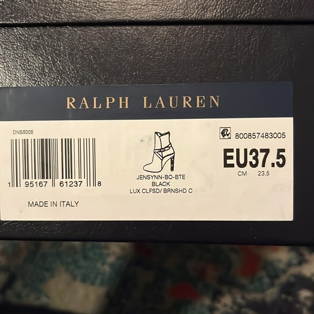 Ralph Lauren Black Suede Heeled Stiletto Booties NWOT - Picture 9 of 10